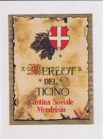 Etikette für Wein - Merlot del Ticino /bd