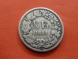 1/2  Fr. 1881  -  Ungereinigt  -