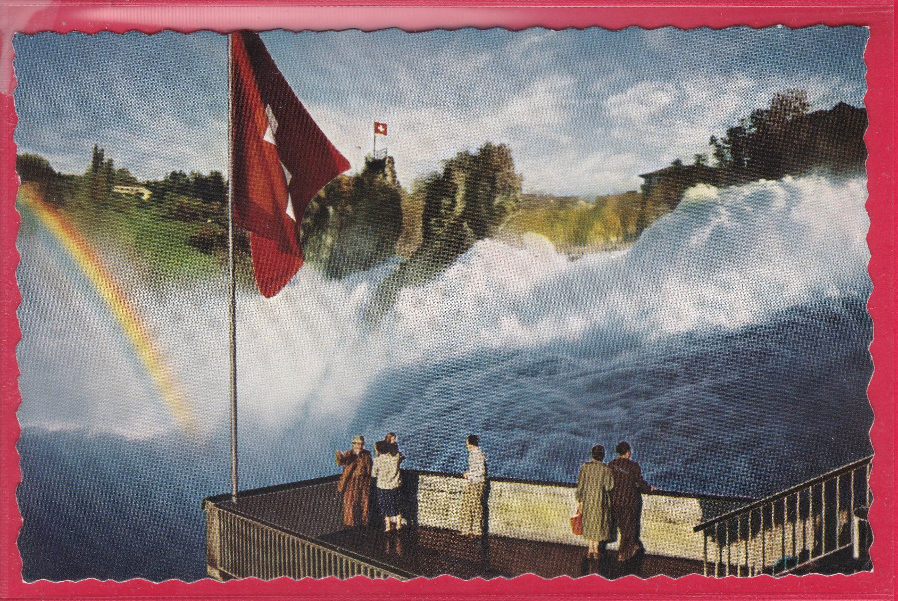 Cartoline postali: RHEINFALL VOM FISCHETZ AUS, 6.6.1958 – Usato da Oberrieden venduto da Gebirgsstelze