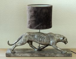 Lampe de table panthère en céramique, style art déco