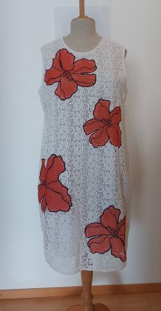 Kleid aus weisser Spitze von Sportmax, Grösse L