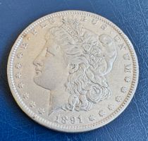 U.S.A. Morgan Silber Dollar 1891 schön!