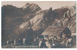 Altenalp mit Altmann, belebt um 1915, gestempelt