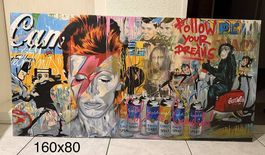 3er Set XL Pop-Art Unikate  (Bowie/Einstein/Chaplin)
