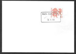 Brief Aushilfsstempel 6404 GREPPEN 18.II.80 (LU)