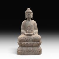 Amitabha Buddha Gartenfigur Naturstein 79 cm frostfest