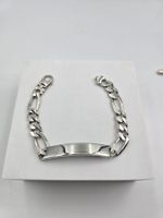 ID-Bracelet Figaro Silber 925, 19cm, 7.2mm
