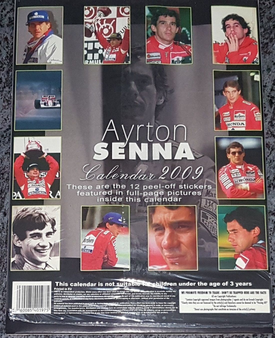 Calendari: AYRTON SENNA - CALENDRIER 2009 – Nuovo e nell'imballaggio originale da Peseux venduto da Black-Falcon 1
