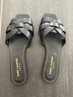 saint laurent tribute slide sandal schwarz, grösse 36
