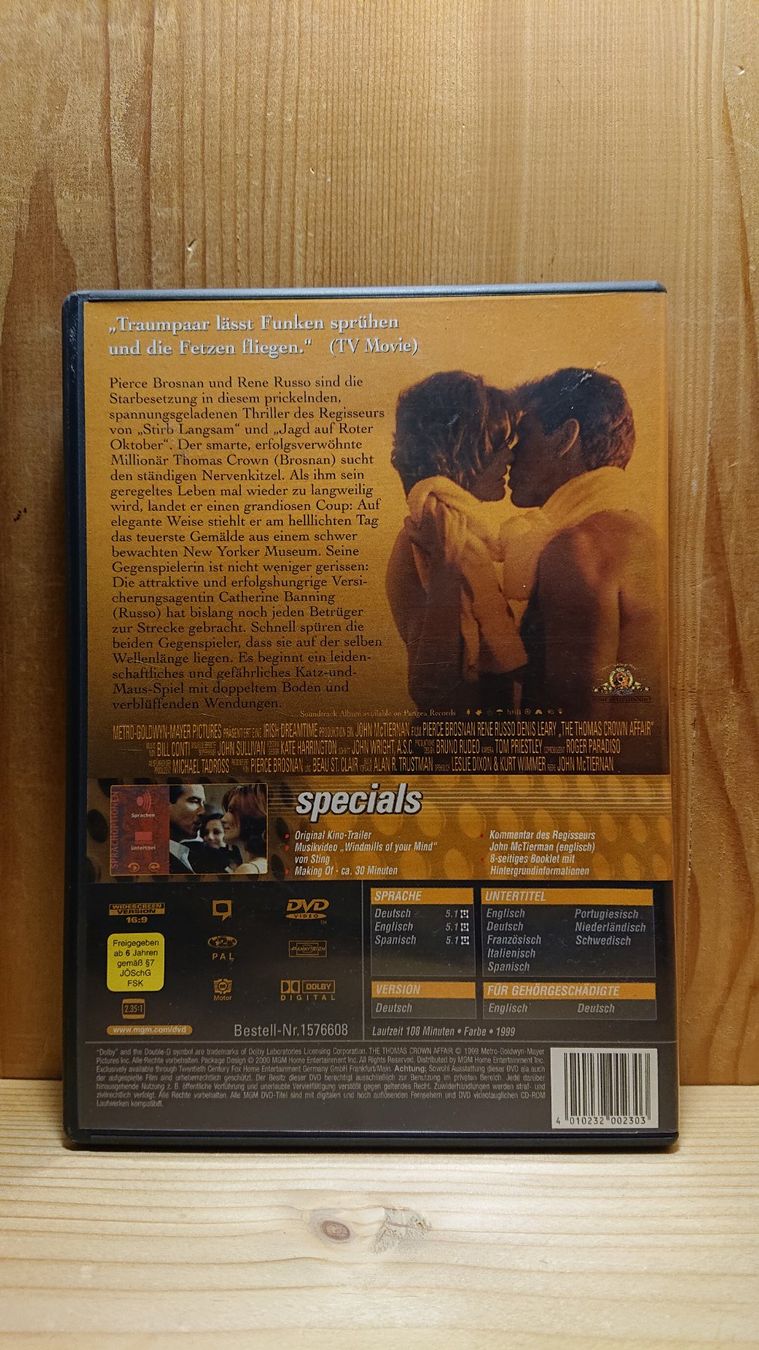 Tutti i DVDs: DIE THOMAS CROWN AFFÄRE DVD mit Pierce Brosnan – Usato da Wilderswil venduto da Exebub 1