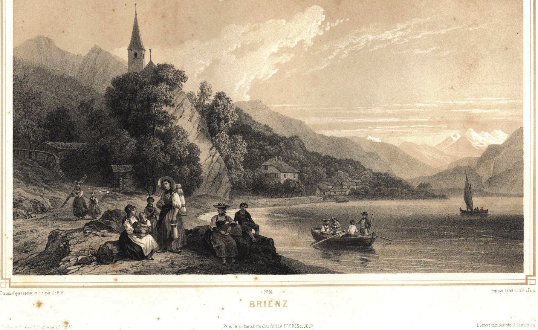Incisioni: Brienz Tonlithographie von Deroy selten – Usato da Rafz venduto da Helvet32 1
