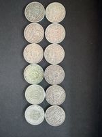12 Swiss Silver Coins 1 Franc Various Years Set