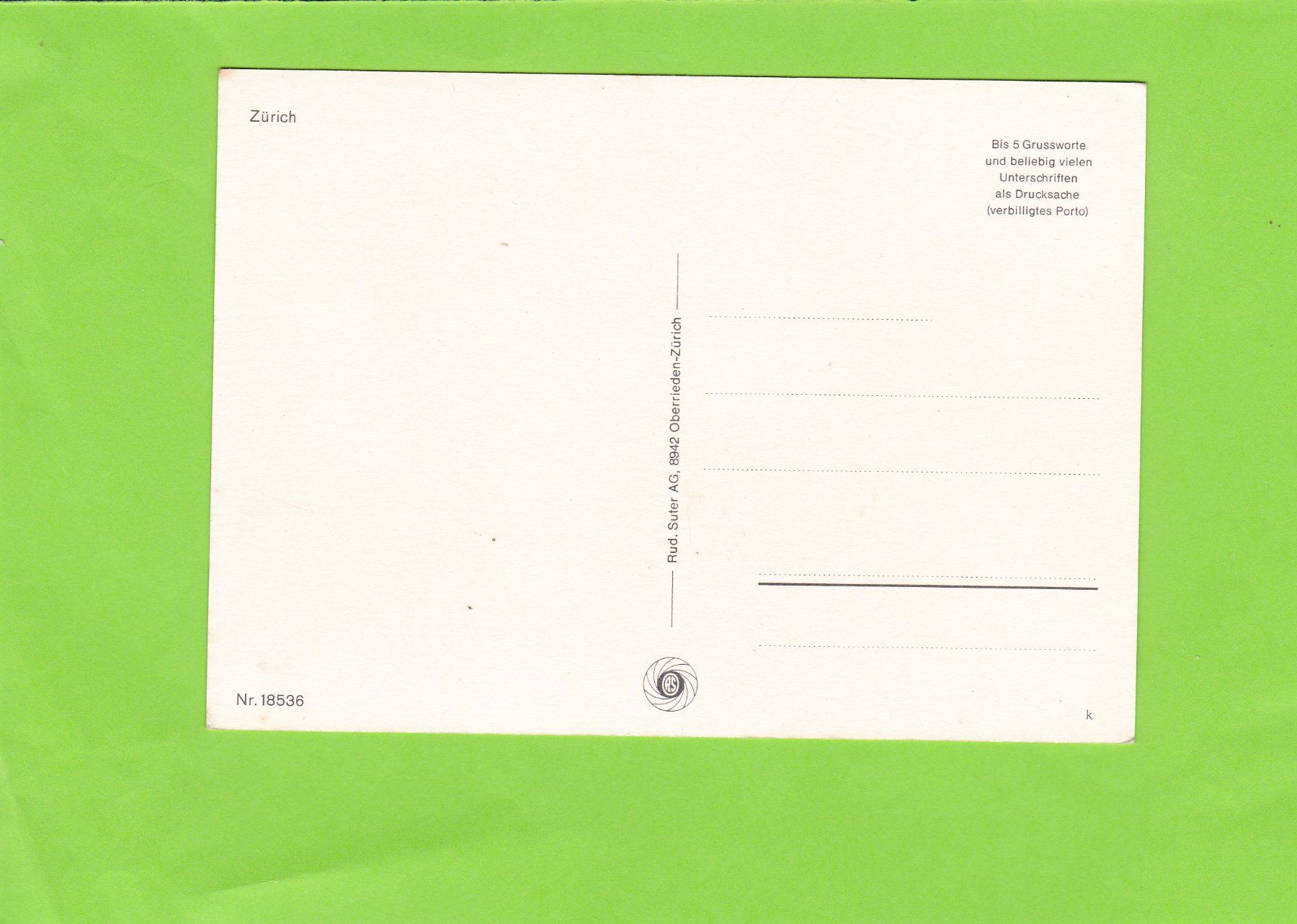 Cartes postales: Zürich mit Parkplatz – D'occasion à St. Peterzell par neckertal 1