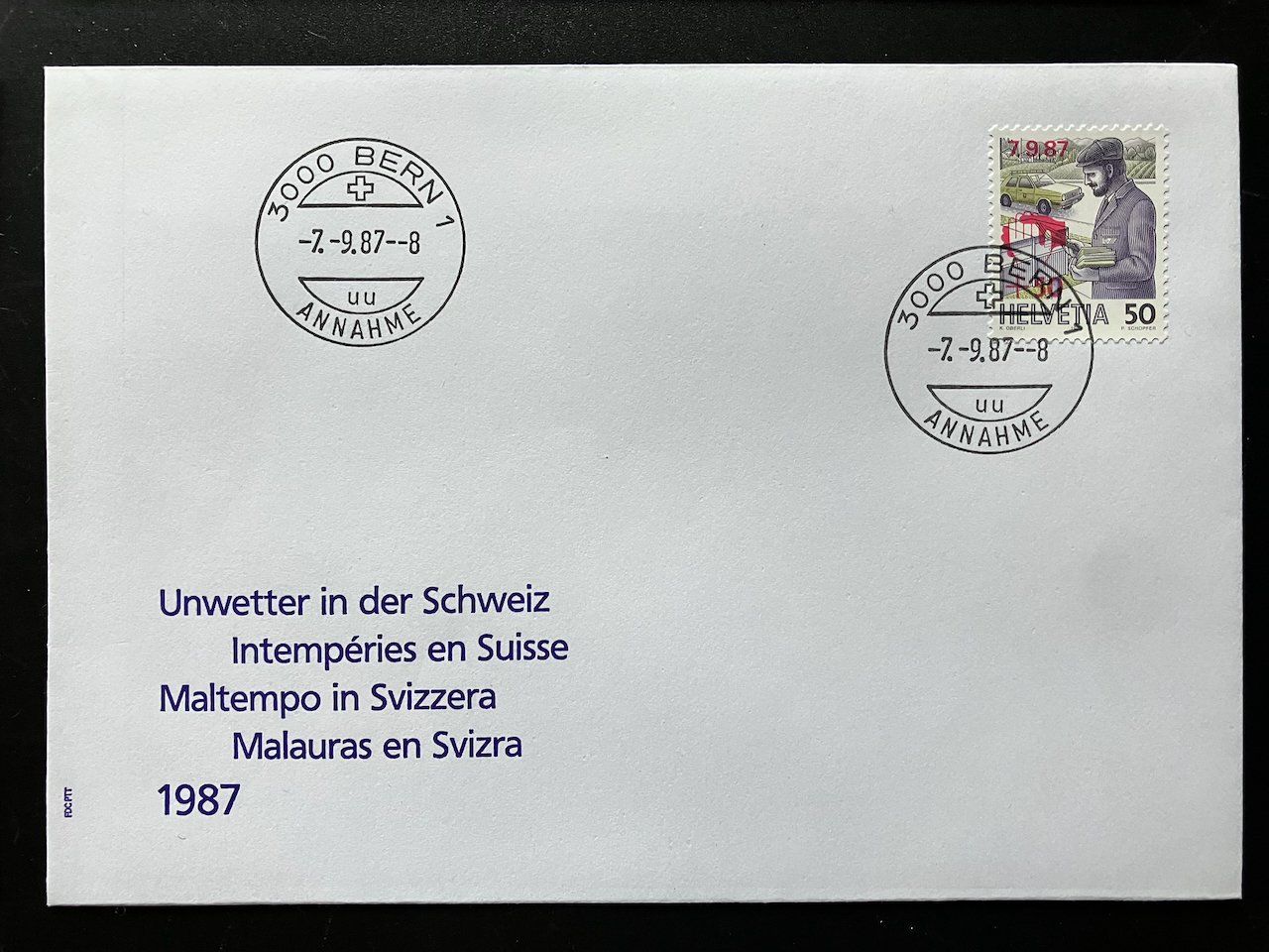 Alle Briefmarken: 4 Sonderbriefe Schweiz 1987-93 – Gebraucht aus Nesslau von zueri6 3