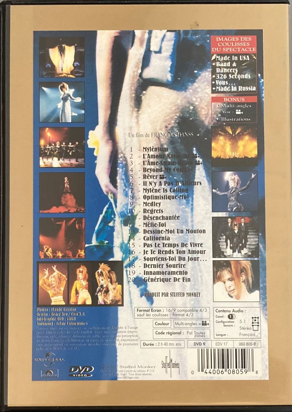 Tutti i DVDs: MYLENE FARMER - MYLENIUM TOUR – Usato da Poliez-Pittet venduto da Newtown-Records 1