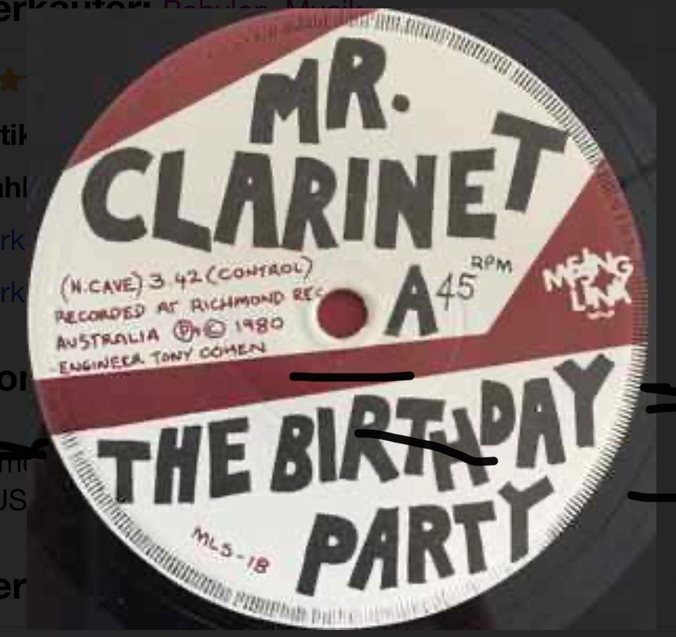 Vinyles: The Birthday Party ‎– Mr. Clarinet – D'occasion à Aadorf par Assyrian-Bazar 2