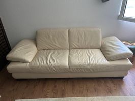 Ledersofa Creme 3-Sitzer guter Zustand