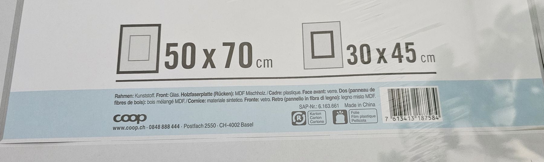 Cornici: Bilderrahmen Kunststoff silber 50x70cm originalverpackt – Nuovo e nell'imballaggio originale da Weesen venduto da strubi2010 2