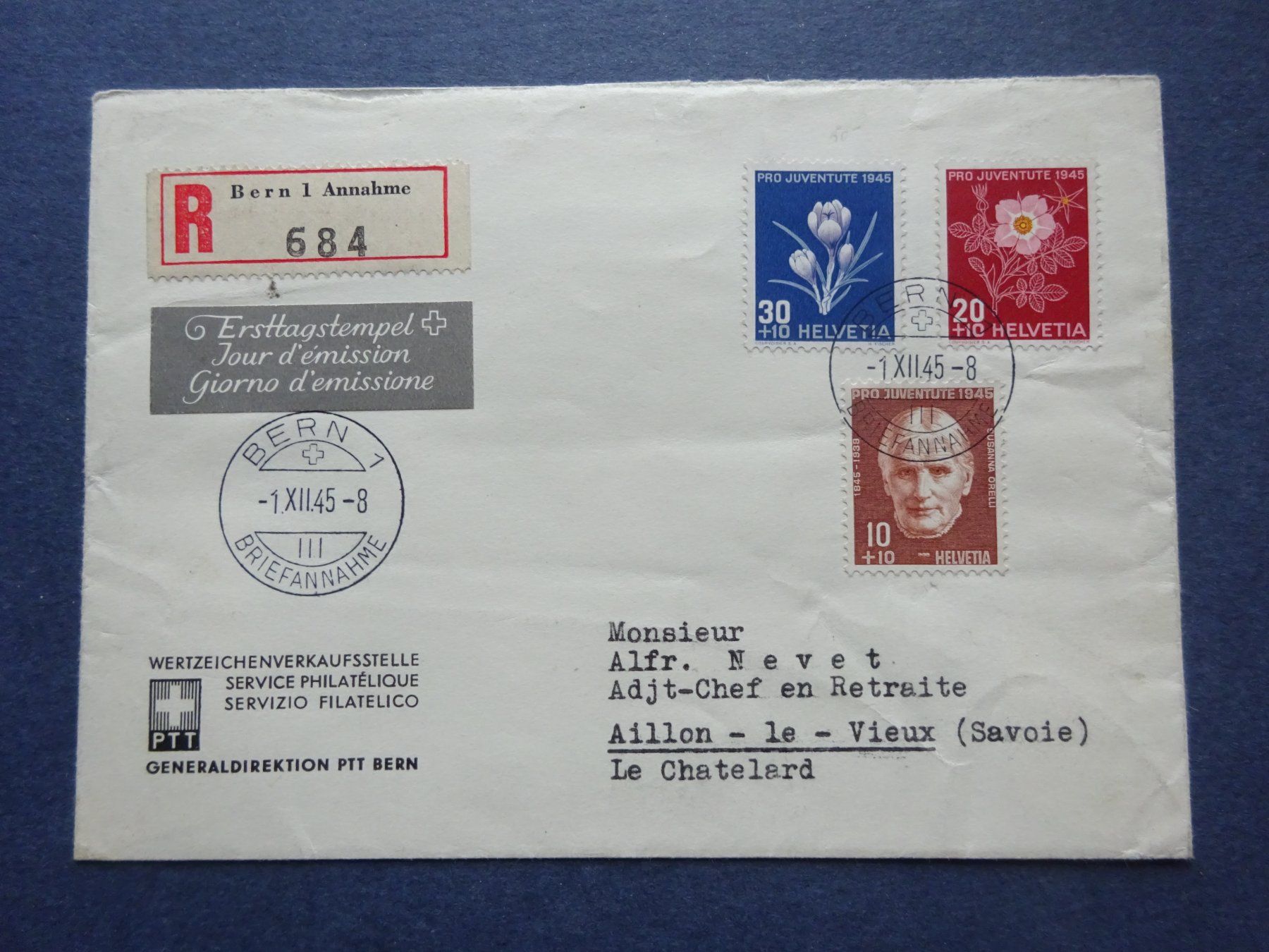 Tous les timbres: 1945 Pro Juventute FDC – D'occasion à Appenzell-Steinegg par adi1975 1