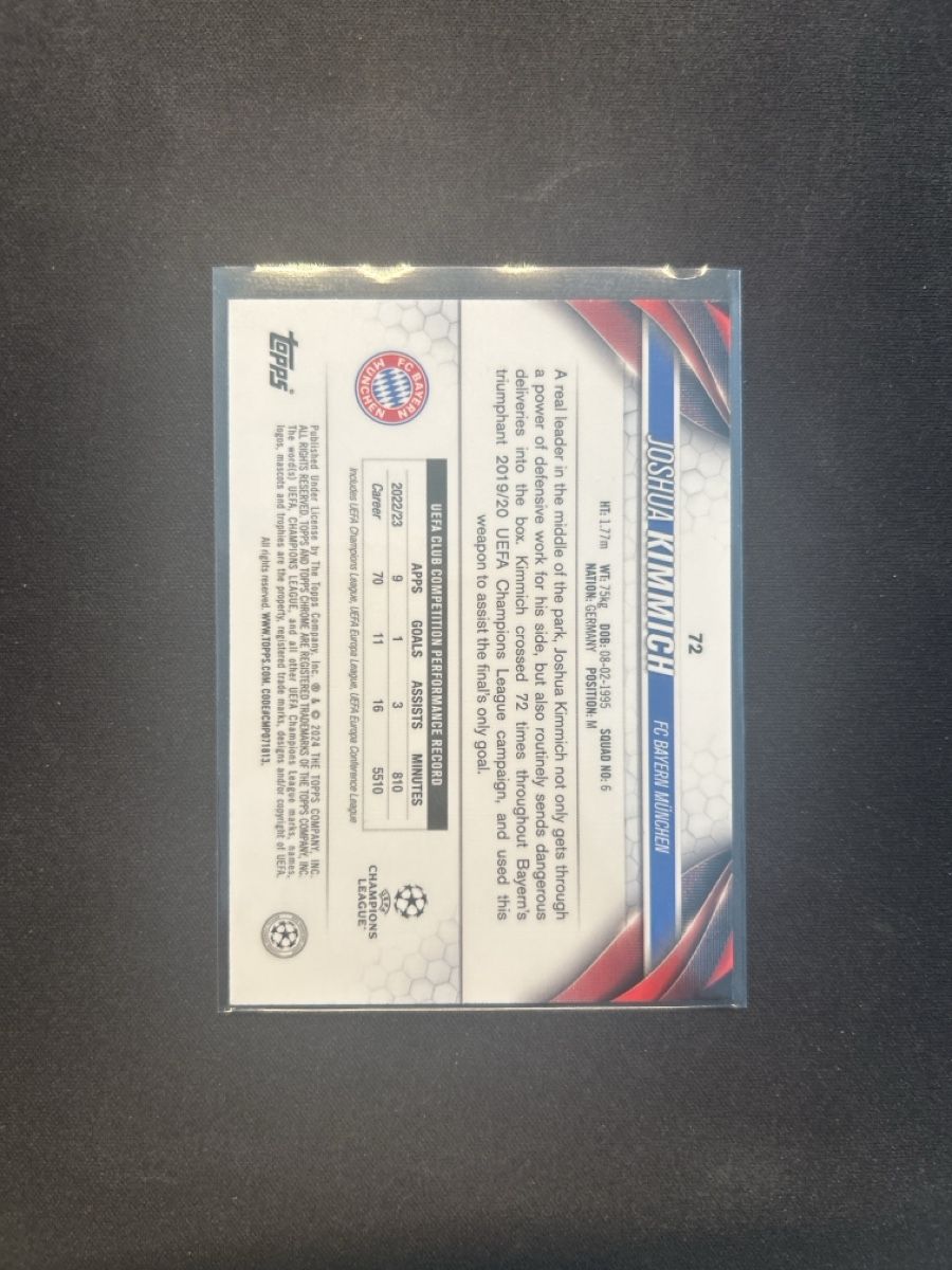 Topps Carte collezionabili: Topps chrome Joshua Kimmich /75 green  – Usato da Greppen venduto da hcv_cc2r 1