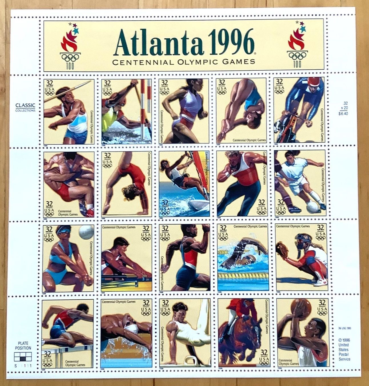 Tutti i francobolli: 1996 Atlanta Olympic Games Kleinbogen ** – Nuovo (secondo la descrizione) da Liestal venduto da Pep3