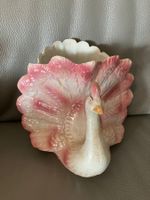 Vaso pavone rosa in ceramica