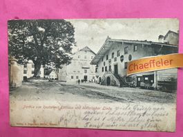 1905 Partie von Reutte, Rathaus und historische Linde