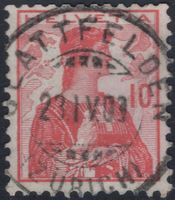 GLATTFELDEN (ZÜRICH) 23.IV.09 - Vollstempel auf Helvetia