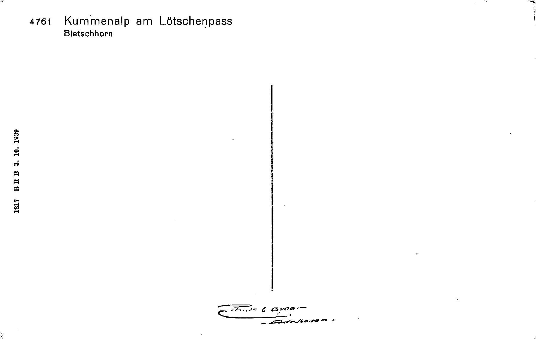 Cartoline postali: Lötschenpass, Kummenalp, E. Gyger – Usato da Ottikon b.Kemptth. venduto da Neptun1974 1
