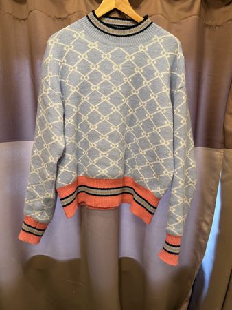 Winter Pullover, Grösse L, hellblau/rosa, Neu