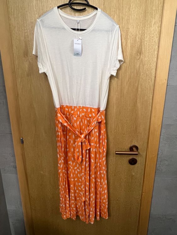 Jolie Robe d'Été Pêche à Pois Blancs Just Me - Neuve Taille 1