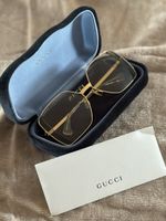 Authentic GUCCI Women's Gold-Tone Metal Frame Glasses