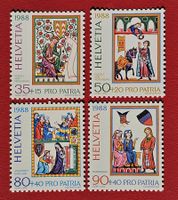 PRO PATRIA SATZ 219 - 222 MINNESÄNGER 1988** POSTFRISCH