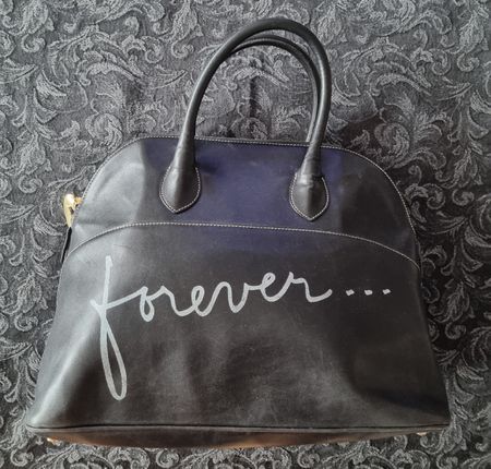 "Moschino ?" Sac à main en cuir noir "Forever"... Magnifique