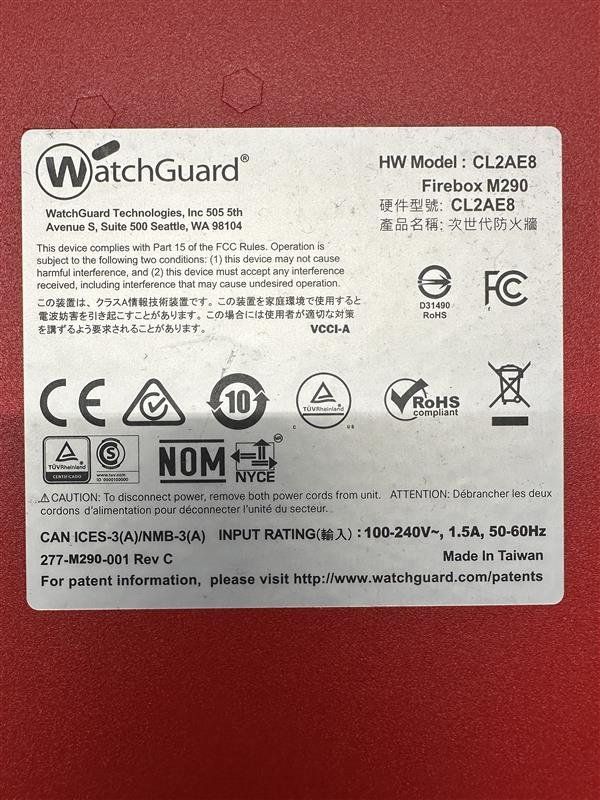 Firewall: Firewall WatchGuard Firebox M290 – Usato da Vaduz venduto da OHT_9490 3