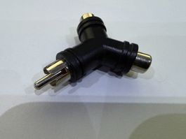 Cinch Audio Y-Adapter, 2x Buchsen - 1x Stecker, Fabrikneu