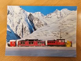 Postkarte FO Furka Oberalp Diesellok HGm 4/4 Schneeschleuder