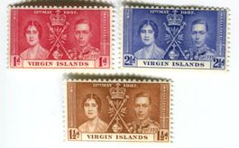 Briefmarken "König Georg VI. & Queen Mum". Britische Jungfer