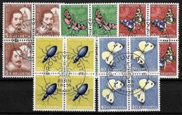 1956, J163-167, Viererblockserie gestempelt ET (15169)