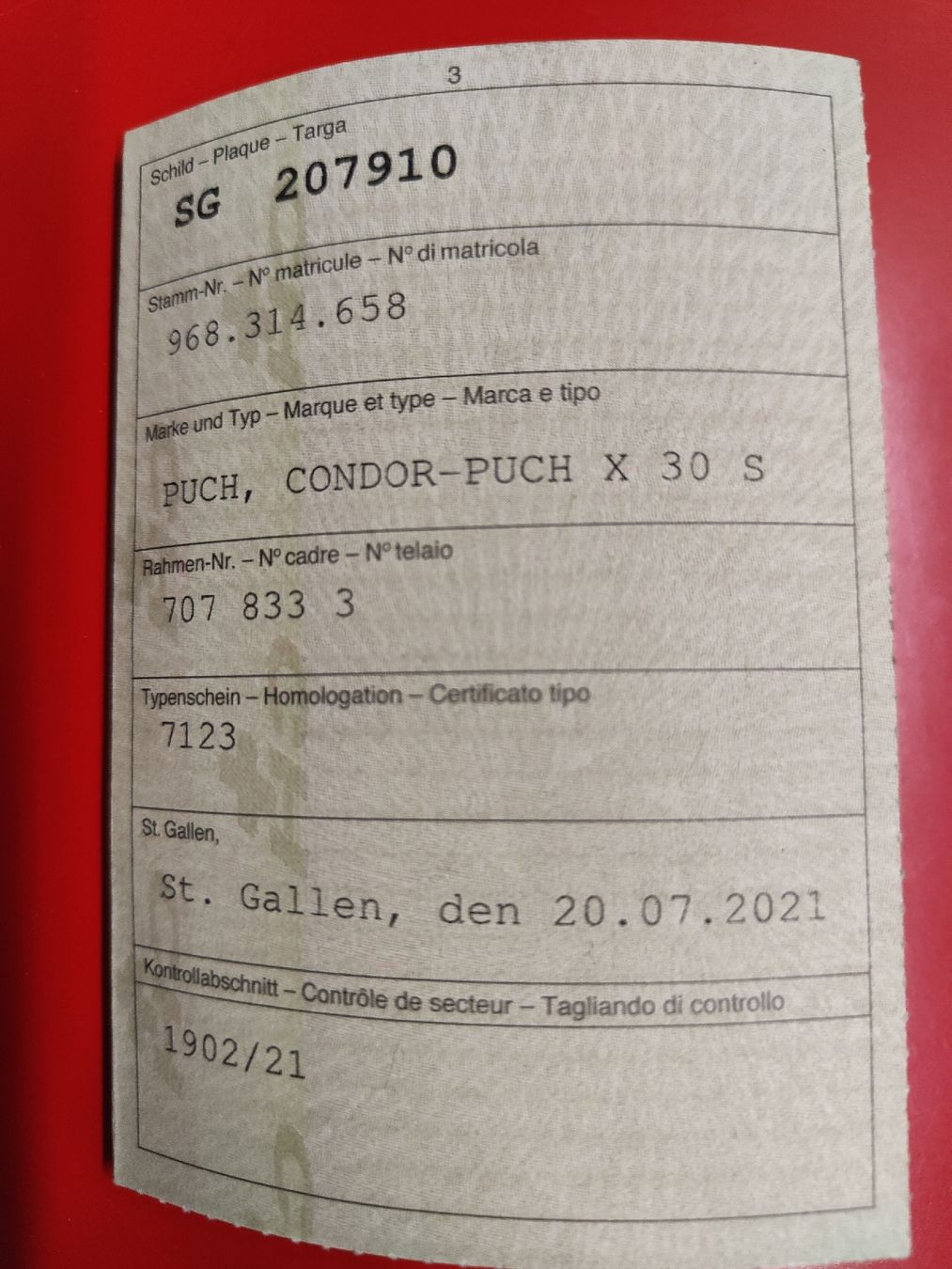 Ciclomotori: Rahmen Puch Velux – Usato da Mogelsberg venduto da swayze 5