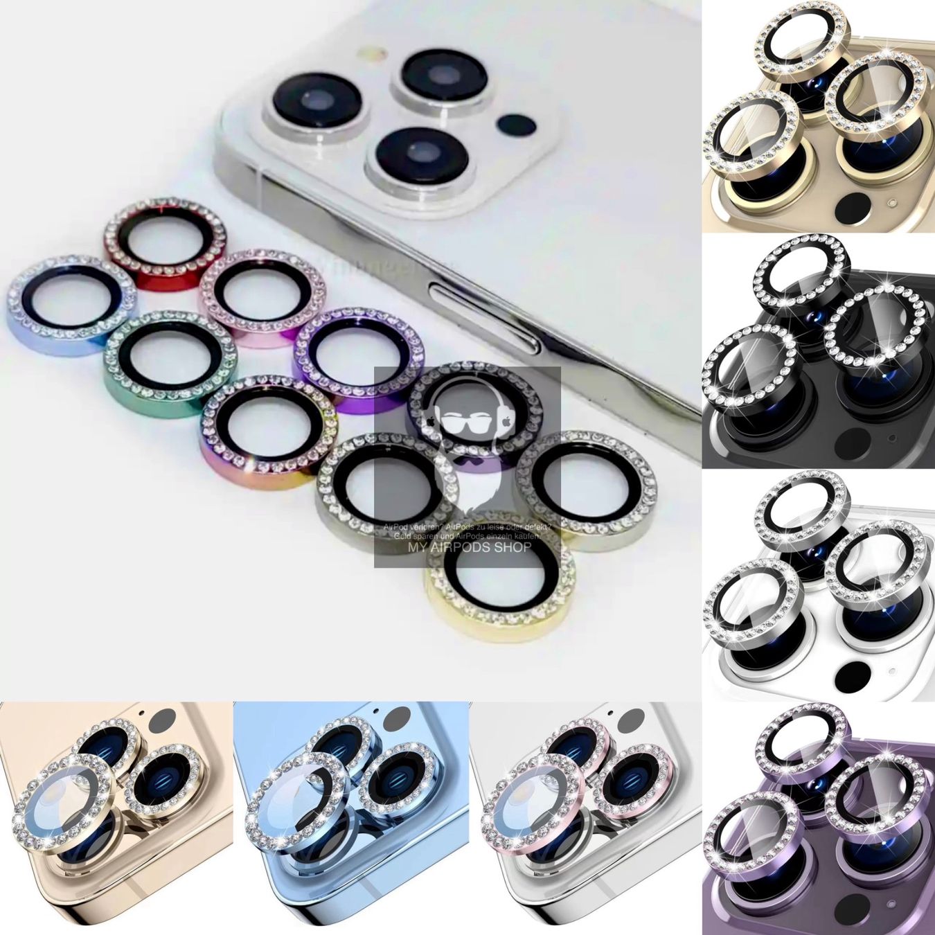 Panzerglass Cover & Protezioni schermo: iPhone 14 Pro / 14 Pro Max Kamera Panzerglas Diamanten Gold – Nuovo (secondo la descrizione) da Basel venduto da MY.AIRPODS.SHOP 1
