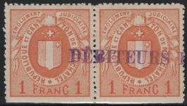 1 Fr. Fiskalmarken von NEUCHÂTEL im Paar