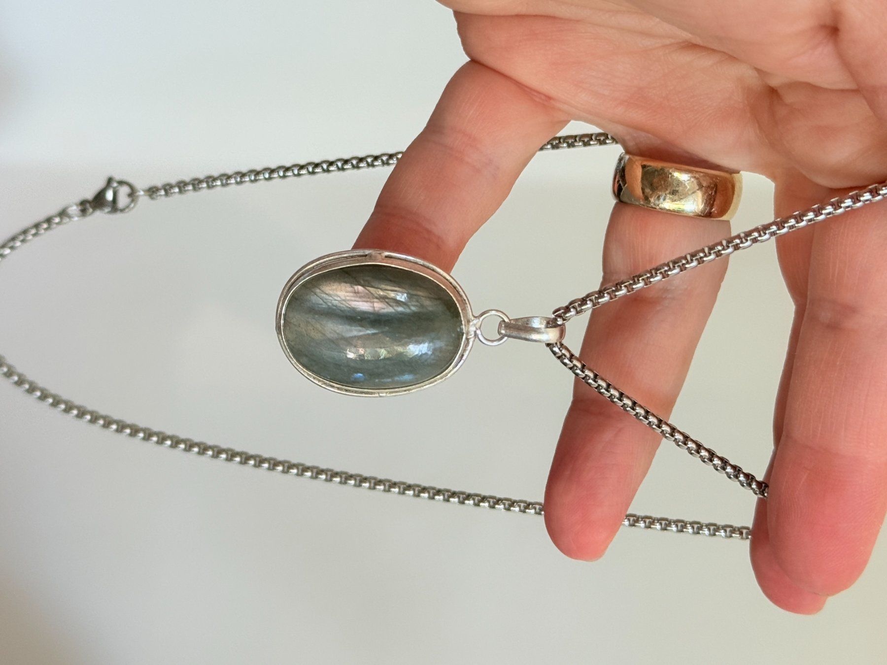 Catenine: Collier pendentif labradorite - Bijou élégant ✨ – Nuovo e nell'imballaggio originale da Genève venduto da AWWA 4