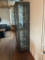 IKEA-Vitrine grau/grün, 88/45/187 leichte Gebrauchspuren