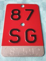 Velonummer SG 87