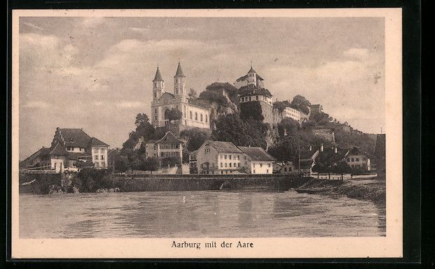Ansichtskarten: AK Aarburg, Aarpartie mit Kirche, 1925 – Gebraucht aus Berlin von bartko-reher
