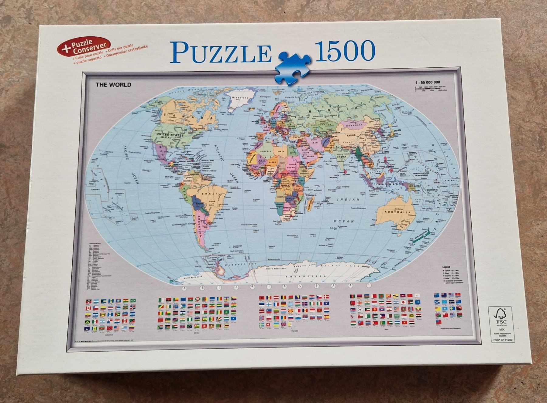Puzzle: Puzzle 1500 Teile Weltkarte – Usato da Hämikon venduto da Pejuze