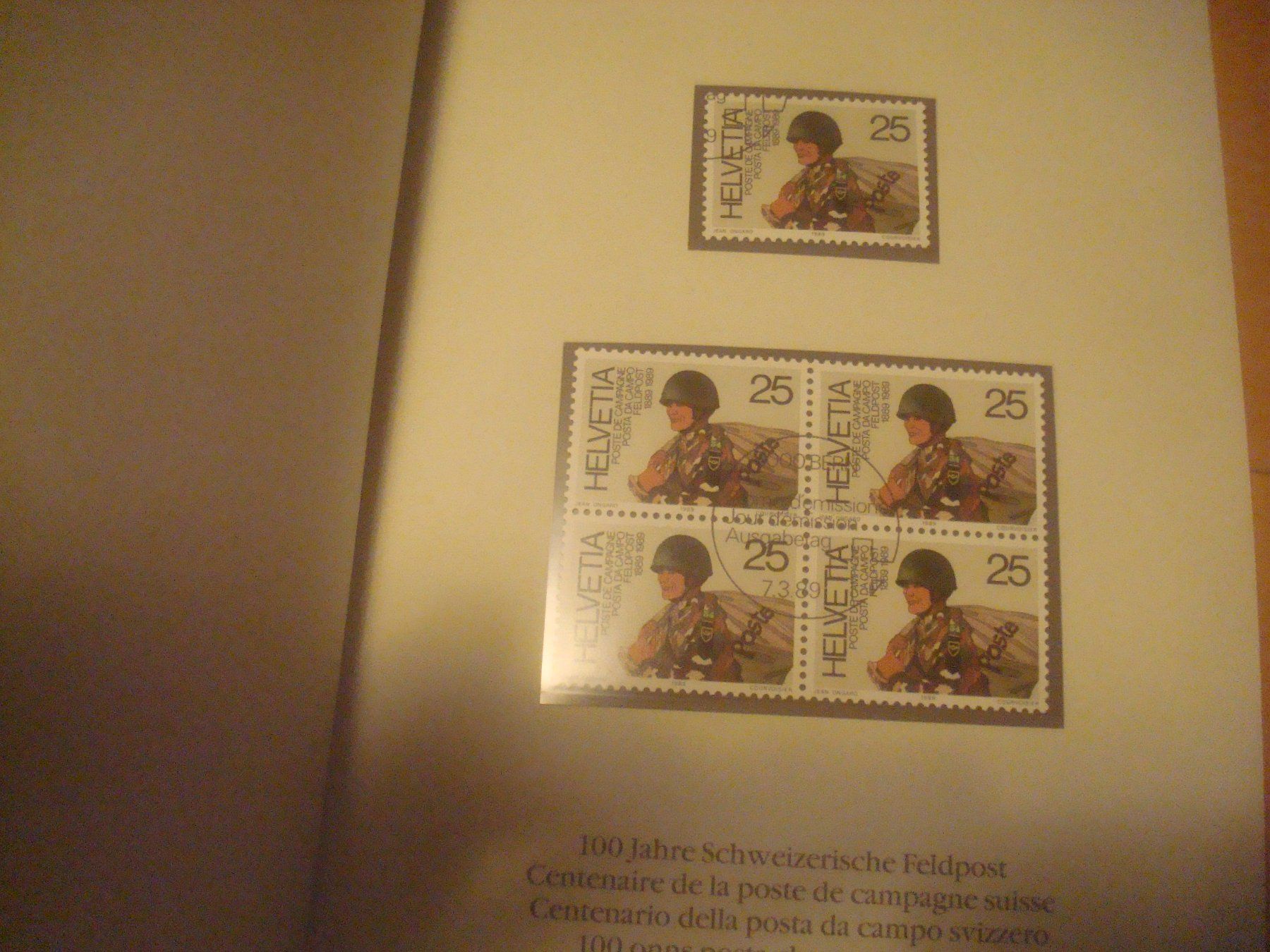 Alle Briefmarken: 1989 interessanter Buch einzeln und 4er Block Sammlung – Gebraucht aus Gordola von Polentaefung 1
