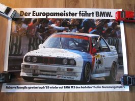 BMW M3 E-30 ROBERTO RAVAGLIA BMW WERBE POSTER ANTIK