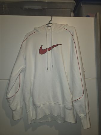 Sweat à capuche Nike blanc – taille S – logo rouge